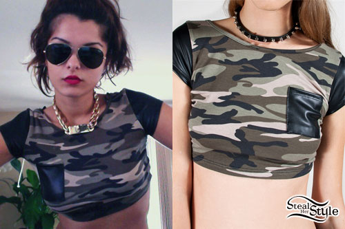 Bebe Rexha: Camouflage Crop Tee