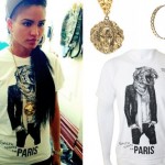 Cassie: Paris T-Shirt, Chain Hoop Earrings