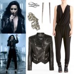 Demi Lovato: "Heart Attack" Leather Jacket Outfit