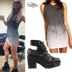 Ellie Goulding: Ombre Grid Dress