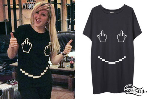 Ellie Goulding: Pixel Smiley Face T-Shirt