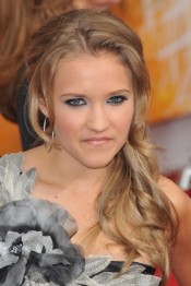 Emily Osment Wavy Honey Blonde Low Ponytail, Ponytail Hairstyle | Steal ...