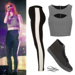 Hayley Williams: Cutout Crop Top, Side Stripe Leggings