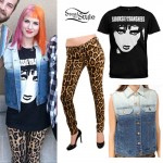 Hayley Williams: Ombré Denim Vest Outfit