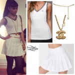 Natalia Kills: White Tennis Skirt