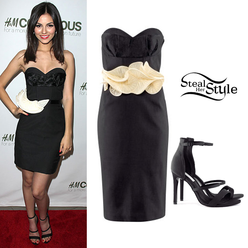 Victoria Justice: Organza Dress, Black Sandals