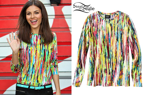 Victoria Justice during an appearance on Extra. April 3rd, 2013 - photo by: http://victoriapictures.org