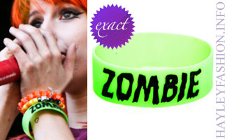 Hayley Williams in a zombie wristband