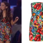 Ariana Grande: Strapless Floral Dress