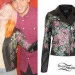 Hayley Williams: Floral Leather Jacket