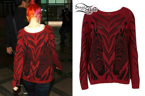 Hayley Williams: Red Zebra Sweater