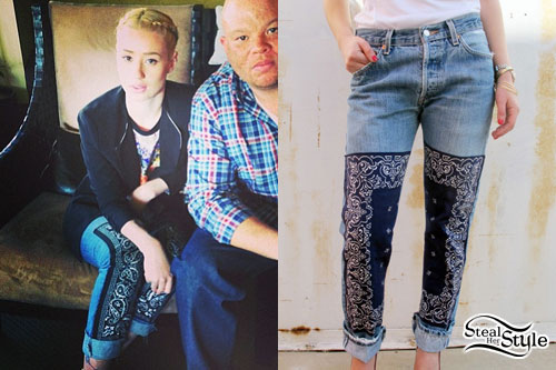 Iggy Azalea: Bandana Patch Jeans