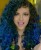 Jade Thirlwall Curly Black, Blue Dip Dyed, Two-Tone Hairstyle | Steal ...