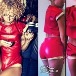 Lil Debbie: Red Pleather Tee & Shorts