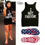 Jess Bowen: I Hate Everyone Tank, Flag Sandals
