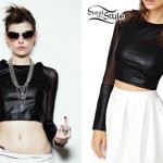 Juliet Simms: Leather and Mesh Crop Top
