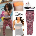 Leigh Anne Pinnock: Leopard Print Sweatpants Outfit | Steal Her Style