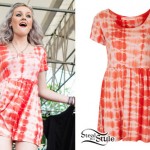 Perrie Edwards: Orange Tie-Dye Dress