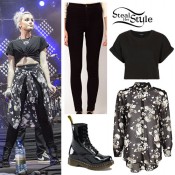 Perrie Edwards: Black Easy Jeans, Dr Martens | Steal Her Style