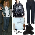Rihanna: Shit Happens T-Shirt, Timberland Boots