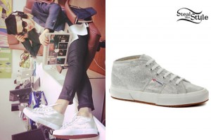 Rita Ora Silver Sneakers