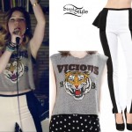 Sydney Sierota: Tiger Tee, Black & White Pants