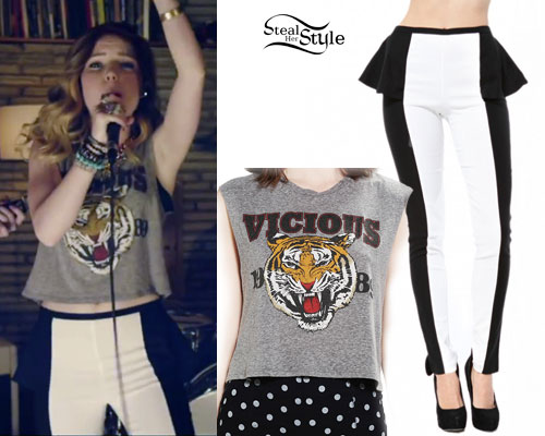 Sydney Sierota: Tiger Tee, Black & White Pants