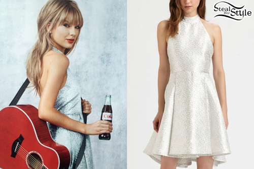 Taylor Swift: Silver Halter Dress | Steal Her Style