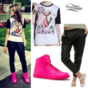 Zendaya: Tupac Tee, Hot Pink Sneakers | Steal Her Style
