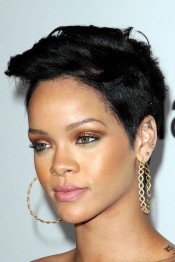 Rihanna Wavy Black Mohawk Hairstyle | Steal Her Style