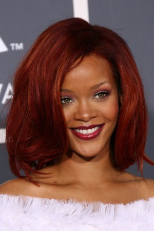 Rihanna Straight Burgundy Hairstyle | Steal Her Style