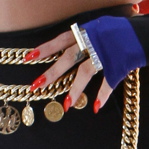 Rihanna Red Nails