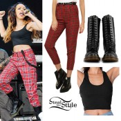 Jade Thirlwall: Red Plaid Pants Outfit | Steal Her Style