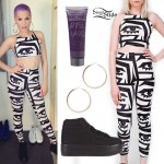 Jessie J: Eye Print Crop Top & Leggings