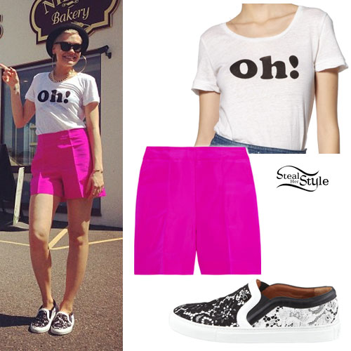 Jessie J: "Oh!" Tee, Pink Shorts, Lace Sneakers