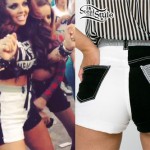 Jesy Nelson: Black & White Colorblock Shorts