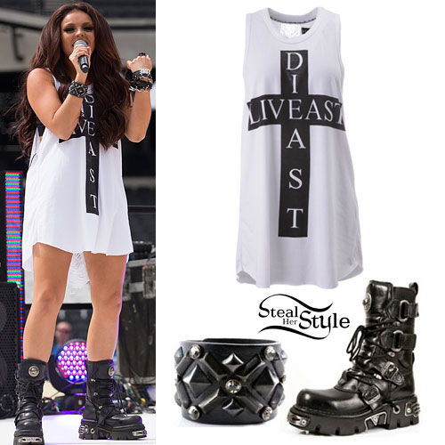 Jesy Nelson: Live East Die East Tank, Black Boots