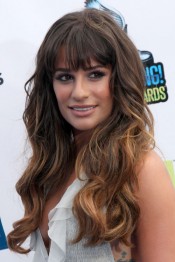 Lea Michele Wavy Dark Brown Ombré Hairstyle | Steal Her Style