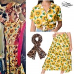 Paloma Faith: Sunflower Print Blouse & Skirt