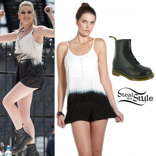 Perrie Edwards: Ombre Fringe Playsuit
