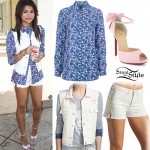 Zendaya: Paisley Blouse, Pink Shoes