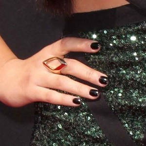 Becky G Red Glitter Nails | Steal Her Style