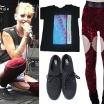 Juliet Simms: Burgundy Velvet Garter Leggings