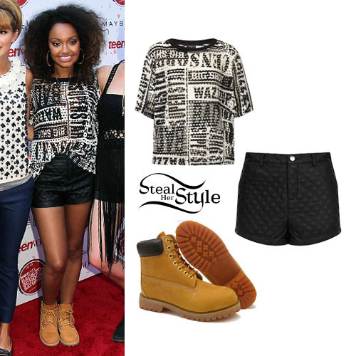 Leigh Anne Pinnock: Quilted Shorts, Printed Top