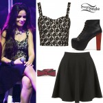 Camila Cabello: Lace Corset Top, Black Skirt