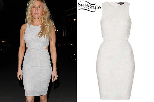 Ellie Goulding: White Cutout Dress
