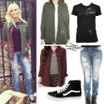 Jenna McDougall: Army Jacket, Destroyed Jeans