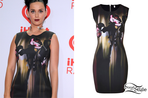 Katy Perry: Rose Print Dress, Black Sandals
