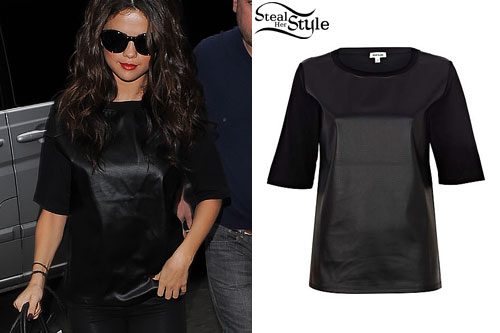 Selena Gomez: Black Leather Tee