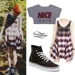 Hayley Williams: Black Hi Top Vans Sneakers